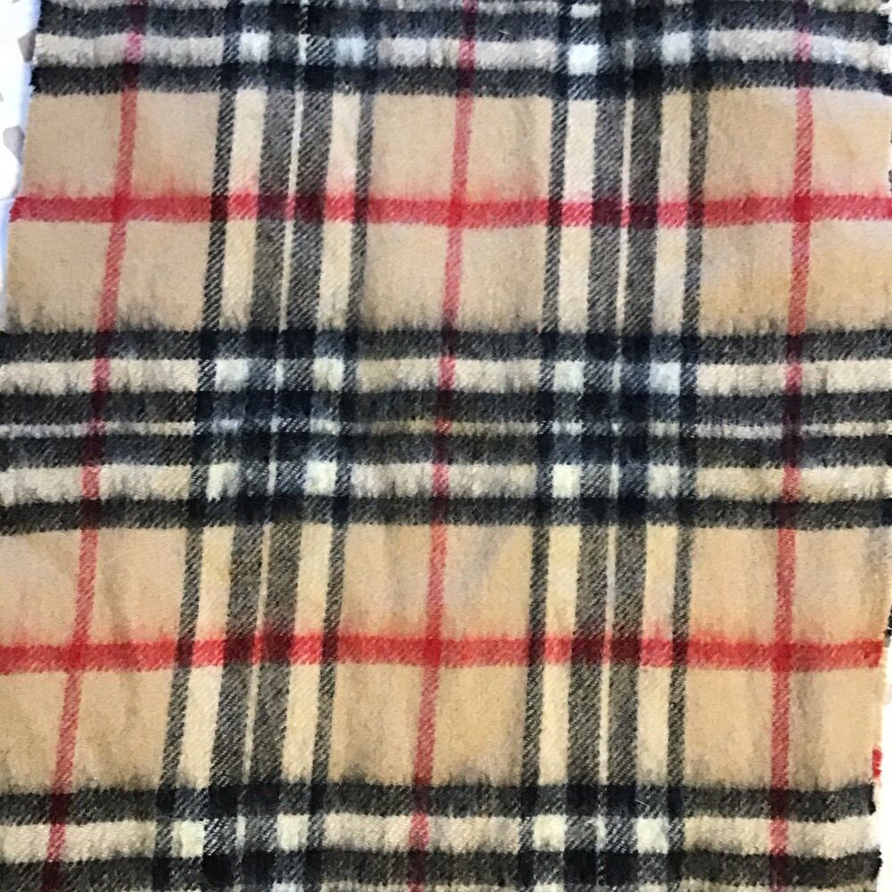 Lochmere Scotland Nova Check Cashmere Blend Natural Check Scarf Preppy Academic - Picture 3 of 5